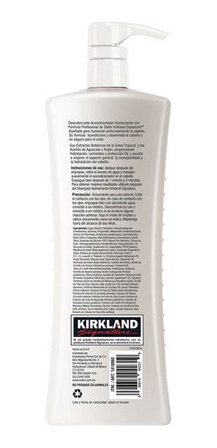 Pack Shampoo Acondicionador Hidratante 1 Lt C/u Kirkland