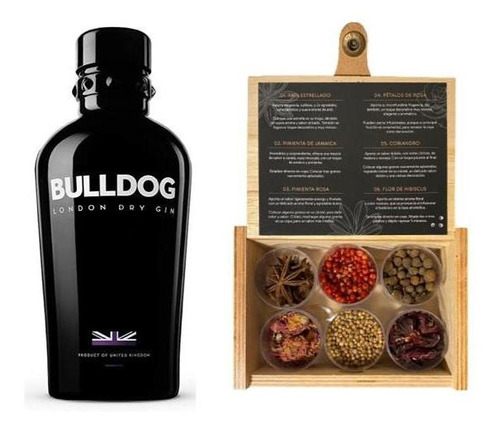 Gin Bulldog 700ml + Caja Mixologia Botanica X6 Fullescabio