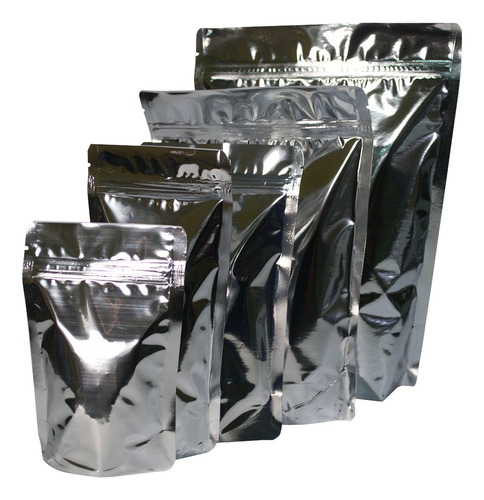 500 Saquinhos Abre E Fecha Stand Up Pouch 17x23,5 Metalizado