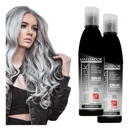 Shampoo Matizador Negro Para Cabello D'conde 250ml 2 Piezas