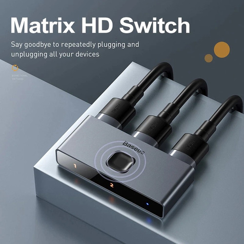 Imagem 3 de 6 de Switch Splitter Hdmi 4k 60hz Bidirecional Matrix Baseus