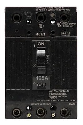 Interruptor Termomagnetico Ge Tqd 3 Polos 125amp 