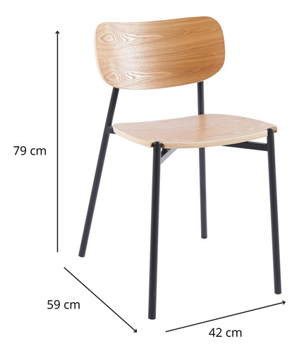 Set De 4 Sillas De Comedor De Madera Estilo Moderno