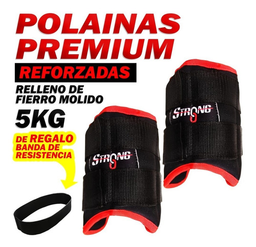 Polainas Profesionales Fitness  5 Kg C/u - En Total 10 Kg