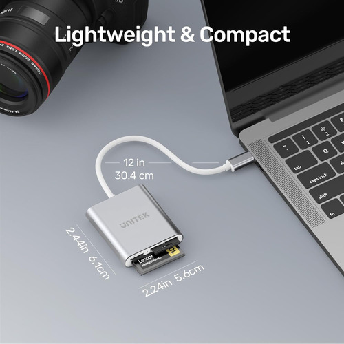 Lector De Memorias Unitek Usb Tipo C Usb C Plateado