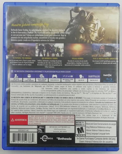 Ps4 Fallout 76 Standard Ed $449 Orig Disco Used Mikegamesmx (Usado)