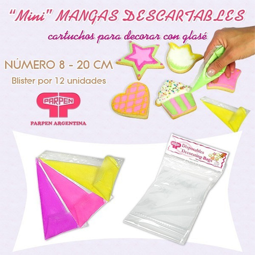 Imagen 2 de 6 de Mangas Descartables N8 - 20 Cm X 12 U - Parpen
