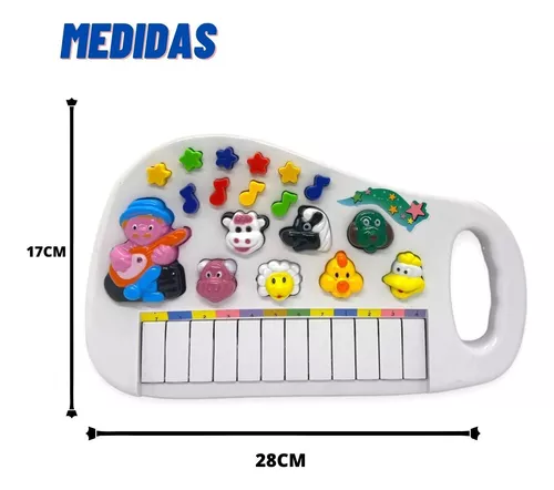 Teclado Musical Piano Fazendinha Som Animais Criança Bebê - Fun