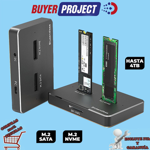 Imagen 2 de 5 de Docking Station 2 Ssd M.2 Nvme/sata Usb 3.0 10gbps Win/mac