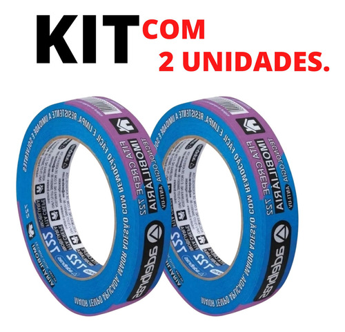 Kit 2 fitas crepé Adelbras 722 azules 24mm x 50m antiUV