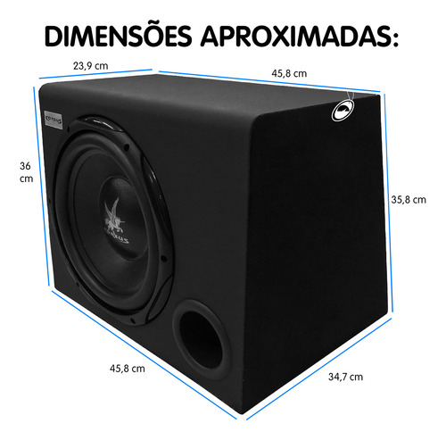 Caixa Amplificada Automotiva Cxs200 12 Pol 200w Rms Corzus