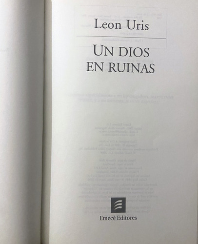 Un Dios En Ruinas Leon Uris (Reacondicionado)