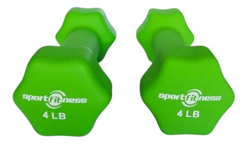 Pesa Mancuerna Set Por 2 Pcs De 4 Libras Ejercicio Gym Color Verde Lima