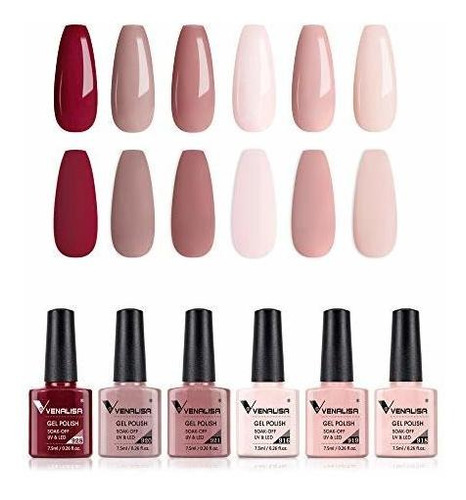 Esmalte - Venalisa Gel Nail Polish Set - 6 Colors Baby Pink 