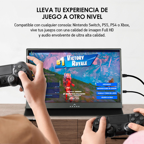 Monitor Portátil Full HD 15.6 Pulg., Pantalla para Laptop, Celular y Consola, Conexión USB-C y Mini HDMI, para Android, iOS, Windows, Nintendo Switch