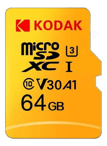 Cartão Micro Sd 64gb Classe 10 V30 Kodak Ultra Velocidade