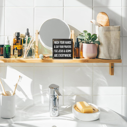 Letrero De Madera Vintage Para Baño Con Mensaje Divertido