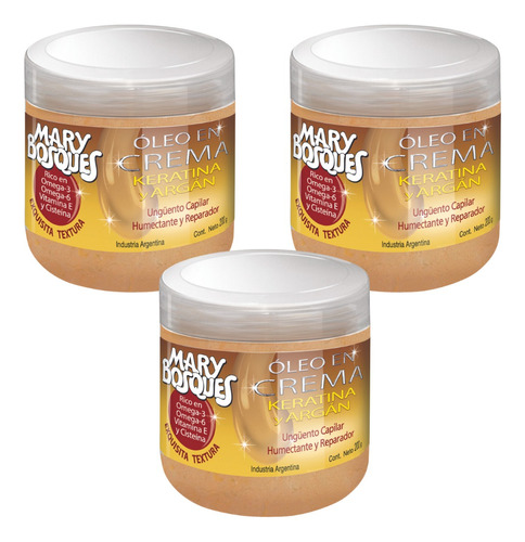 Oleo Keratina Y Argan Ungüento En Crema Mary Bosques X 3u