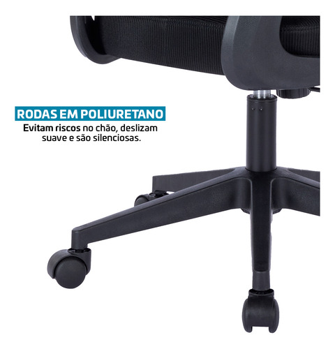 Cadeira Escritório Comfort Plus Ergonômica Sistema Relax Base Giratória Altura Ajustável Rodas Anti Risco Bme1 Belmóveis