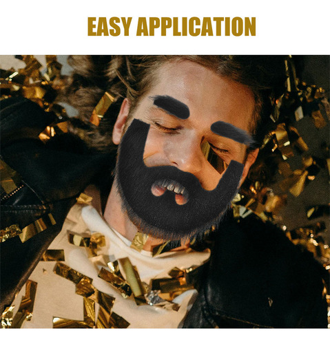 Set De 3 Juegos De Barba Y Cejas Postizas, Barba Autoadhesiv