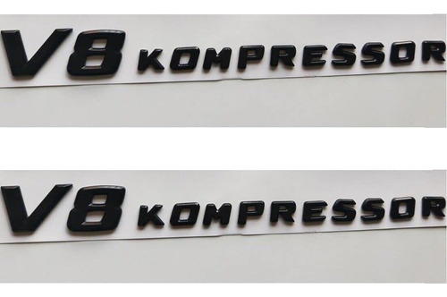Weekeight 2 Emblemas De Letras Negras Para V8 Kompressor Emb
