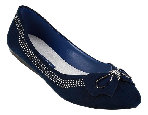 Flat Moda Piso Mujer Azul Tipo Ante Clasben 06903821