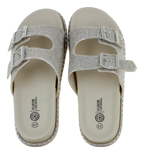 Furor Sandalia Slide Sueco Moda Casual Hebilla Mujer 93027