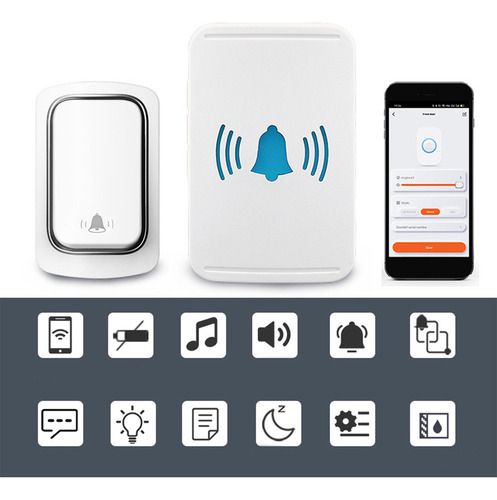 Timbre Inalámbrico Inteligente, Conexión Wifi, Control Remot
