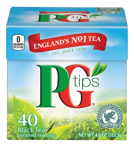 Pg Tips Te Negro Premium, Bolsitas De Te Piramidal, 40 Unida