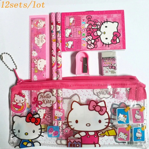 Estuche Escolar Hello Kitty Set De Articulos