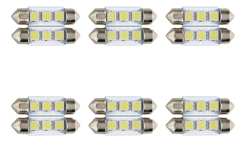 Bombilla C5w De 3 Led Smd 5050 De 36 Mm, Xenón, Color Blanco