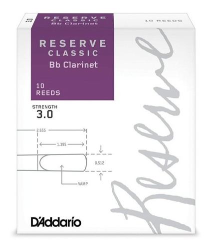 Cañas Clarinete Daddario Reserve Dureza 3.5 Dct1030