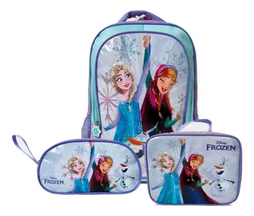 Pack Mochila Frozen Oficio Lonchera Cartuchera Disney Promo2