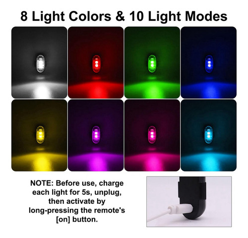 12 Luces Estroboscópicas Led Inalámbricas Con Control Remoto
