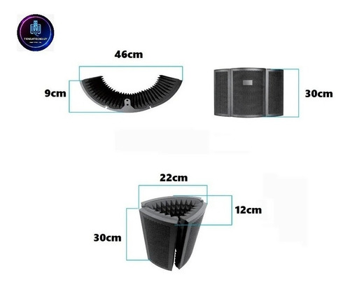 Imagen 5 de 8 de Micrófono Con Brazo + Consola Interface + Panel Acústico