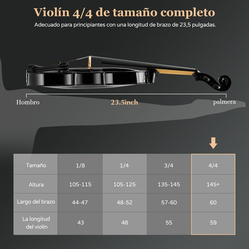 Violin Acustico Profesional 4/4 Con Arco,cuerdas,estuche