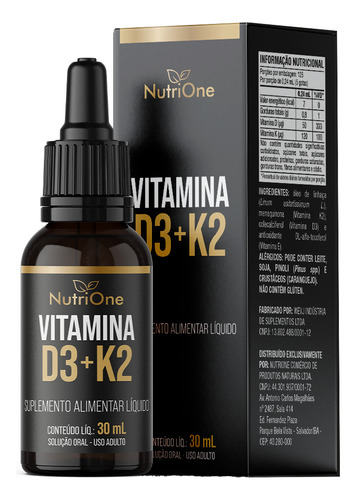 Vit. D3 2.000ui + K2 Mk7 120mcg Gotas 120 Doses - Nutrione