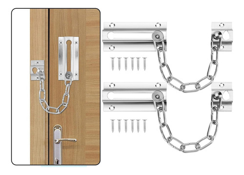 Cerradura De Puerta De Cadena, Paquete De 2, Fácil De