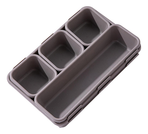 8x Cajón Organizador Bandeja Divisor Contenedor Gris Claro