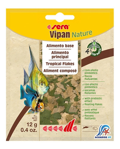 Alimento Peces Para Tropicales. Sera Vipan Nature 12g