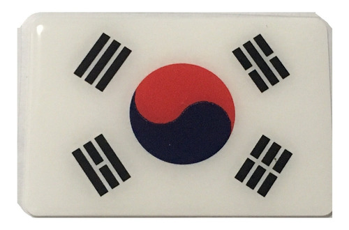 Adesivo Resinado Da Bandeira Da Coréia Do Sul 9x6 Cm