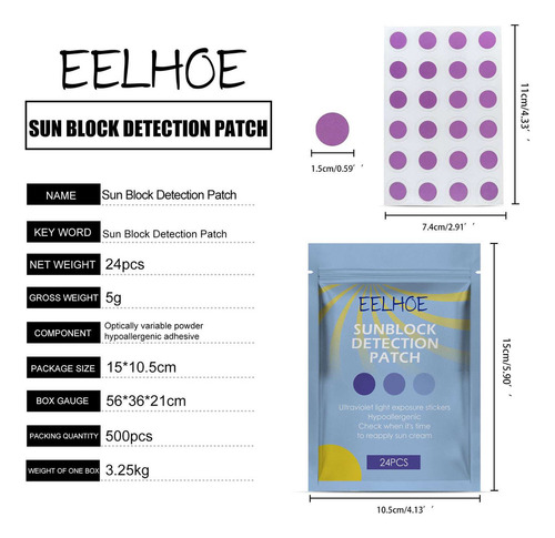 Parche De Detección De Bloqueador Solar, Parche De Protecció