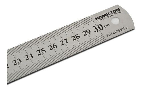 Regla Metálica 30cm Hamilton R30 Acero Inox