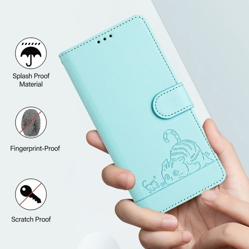 Funda For Teléfono Samsung Con Estampado En Relieve De Gato Y Ratón