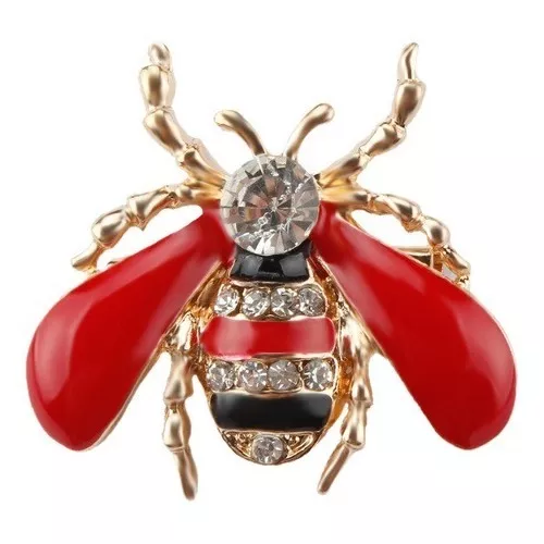 Prendedor Mujer Abeja Broches Clip Elegante Pins Cristal