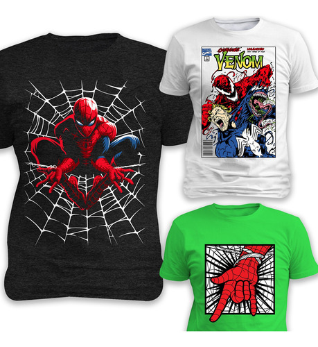 Vectores Hombre Araña Y Venom. Para Playeras + Previas