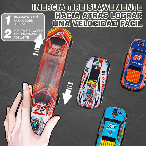 Lictinx 50 Pcs Metal Juguetes De Car Set Carritos Carro Con Caja Map Para niños,Mini Coche De Rally,Coche de retroceso