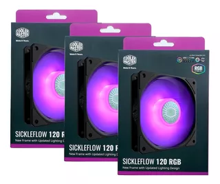 Kit 3 Fans Para Gabinete Sickleflow 120mm Rgb Cooler Master