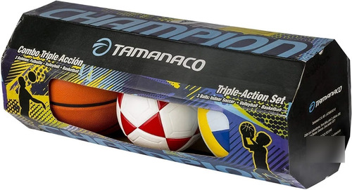 Tamanaco Kit De Balon Futbolito Basquet Volleyball Original
