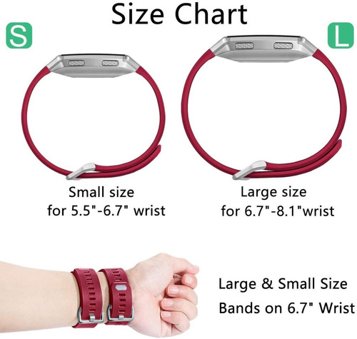 Imagen 6 de 7 de 3 Mallas Para Reloj Fitbit Ionic / Talle Small Pequeño